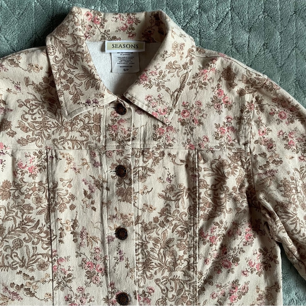 Floral denim jacket